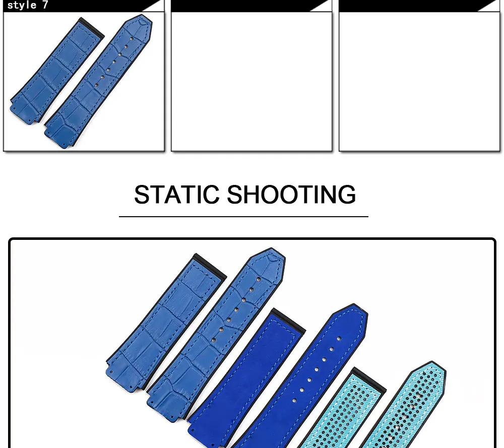 Синий кожаный ремешок спортивный водонепроницаемый резиновый ремешок женский 19 мм x 25 мм аксессуары для часов HUBLOT big bang браслет мужские часы