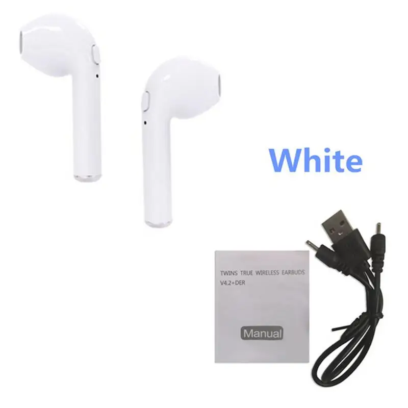 I7s TWS наушники-вкладыши Bluetooth Binau Беспроводная гарнитура наушники с микрофоном для iPhone Xiaomi samsung huawei LG - Цвет: Белый