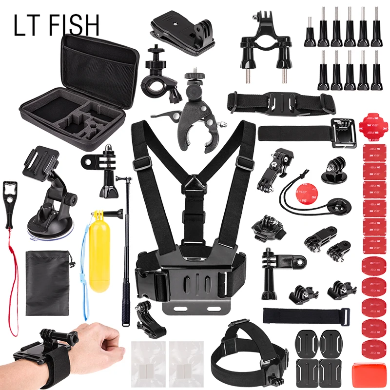 

LT FISH for Gopro Accessories set for Go Pro HERO6 5 4 3 & for SJ4000/SJ5000//SJ6000/SJCAM Xiao mi Yi 4K/M20 4K/AKASO EK7000