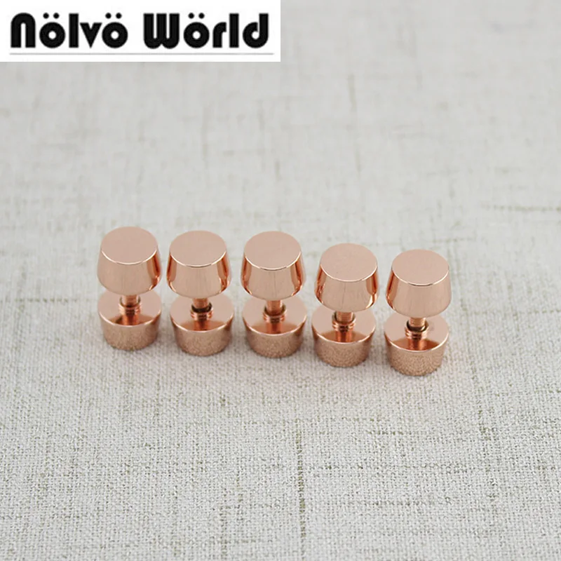 

60pcs Rose Gold 1cm Bags Feet Studs,ornament rivets for sewing bag purse belts hats shoes,Rose Gold