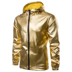 Laamei Bling блестящая мужская куртка в стиле хип-хоп тонкая куртка на молнии с капюшоном мужской DJ ночной клуб певица праздничная одежда Jaqueta