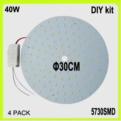 

Wholesale DIY install 120 LED surface mounted 40W LED circular panel PCB disc dia30cm warm white cool white LED circular tube