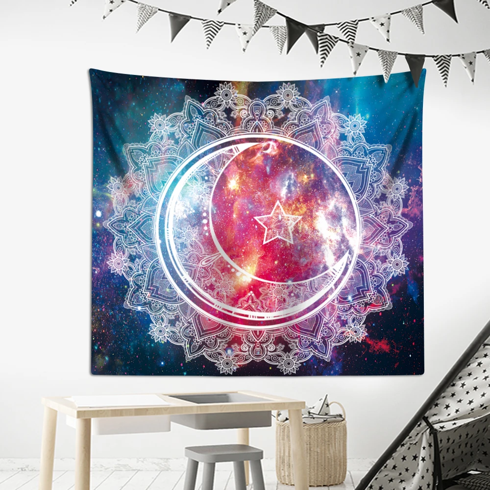 

Polyester Tapestry Wall Hanging Psychedelic Abstract Colorful Printing Galaxy Tapestry for Bedroom Yoga Mat Beach RugTapestries