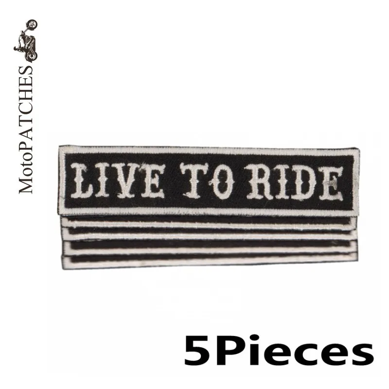 

MotoPATCHES 5Pieces/Lot LIVE TO RIDE Patches DIY Accessory Embroidered Iron On Patches