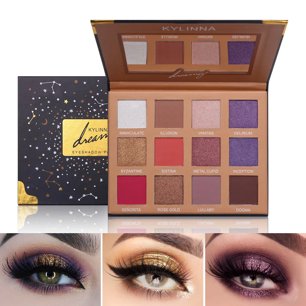 Pro КРАСОТА бренд для макияжа 12 цветов матовые мерцающие тени век палитра