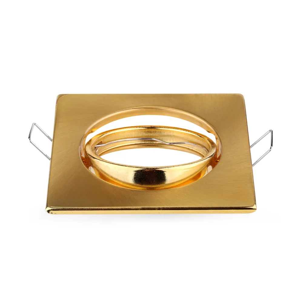

Hot Free shipping Golden color LED Spot Light GU10 MR16 E27 Fitting kits /square recessed led ceiling holders /fixtures