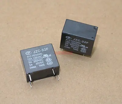 

10pcs Power relay SPST 5A 250VAC 12V Coil JZC 32F 012 HS3 555 HONGFA