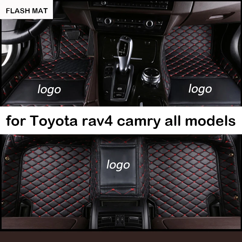 Custom LOGO car floor mats for toyota rav4 camry corolla auris prius