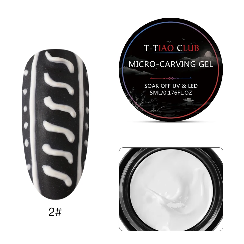 W4557 T-TIAO CLUB 3D тиснение резьба Живопись ногтей гель паста лак для ногтей замочить УФ Гель-лак для ногтей лак Esmalte дизайн ногтей Decarations - Цвет: W4557