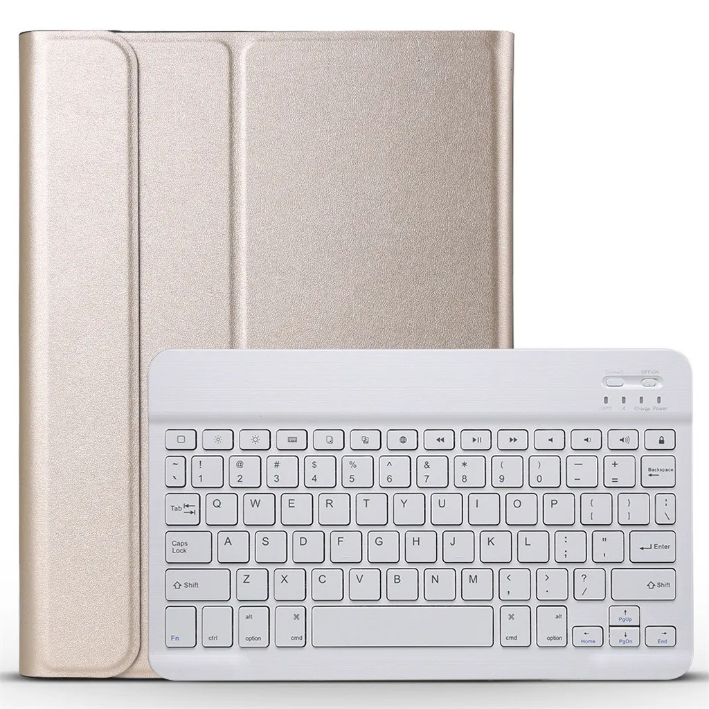 VOBERRY клавиатура беспроводная съемная Съемная Bluetooth клавиатура для Ipad Pro 11 дюймов ультра-тонкий из искусственной кожи чехол Smart Cover#2 - Цвет: Золотой