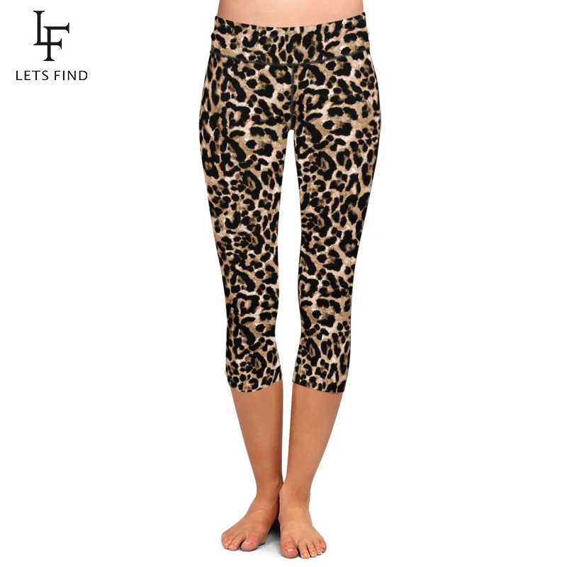 LETSFIND Summer Women Capri Leggings Fashion High Waist Leopard Grain Printing Legging Sexy Silm Stretch Trouser Mid-Calf Pants LETSFIND Summer Women Capri Leggings Fashion High Waist Leopard Grain Printing Legging Sexy Silm Stretch Trouser Mid-Calf Pants