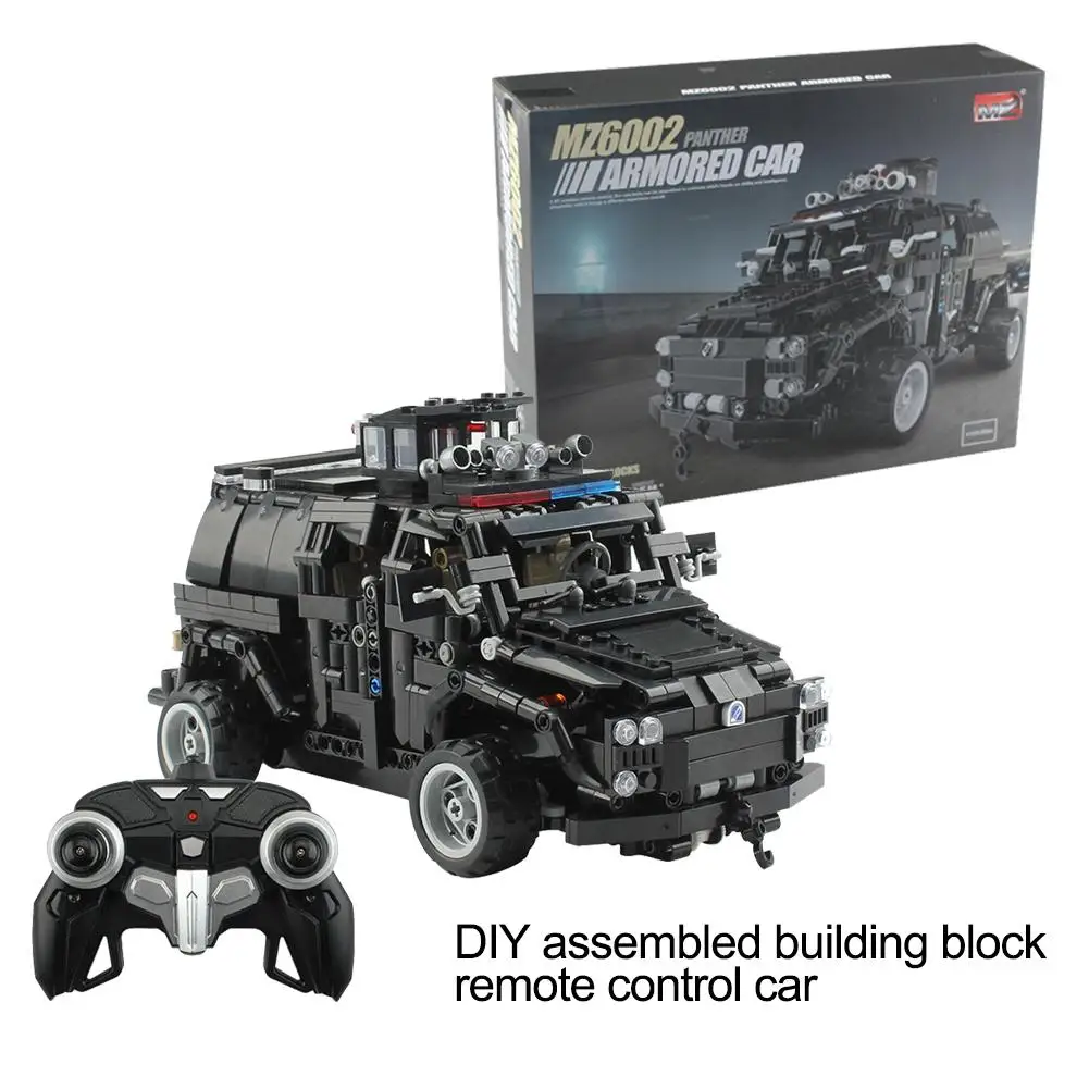 

887PCS 2.4G Four-way Remote Control Car 1:12 Special Police Armored Vehicle DIY Assembled Building Block Remote Control Car Gift