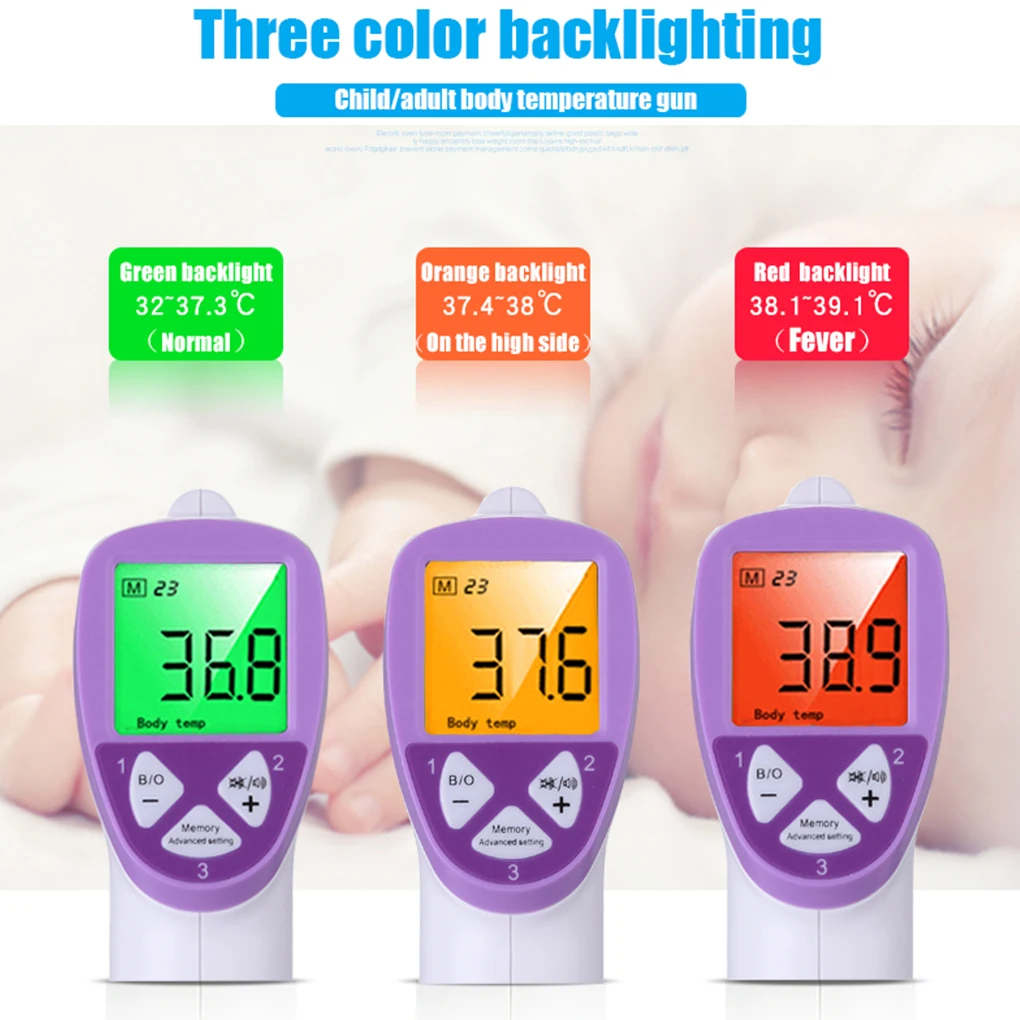 Детский термометр Инфракрасный цифровой электронный тело, лоб бесконтактный термометр с ЖК-подсветкой уход за ребенком температурный