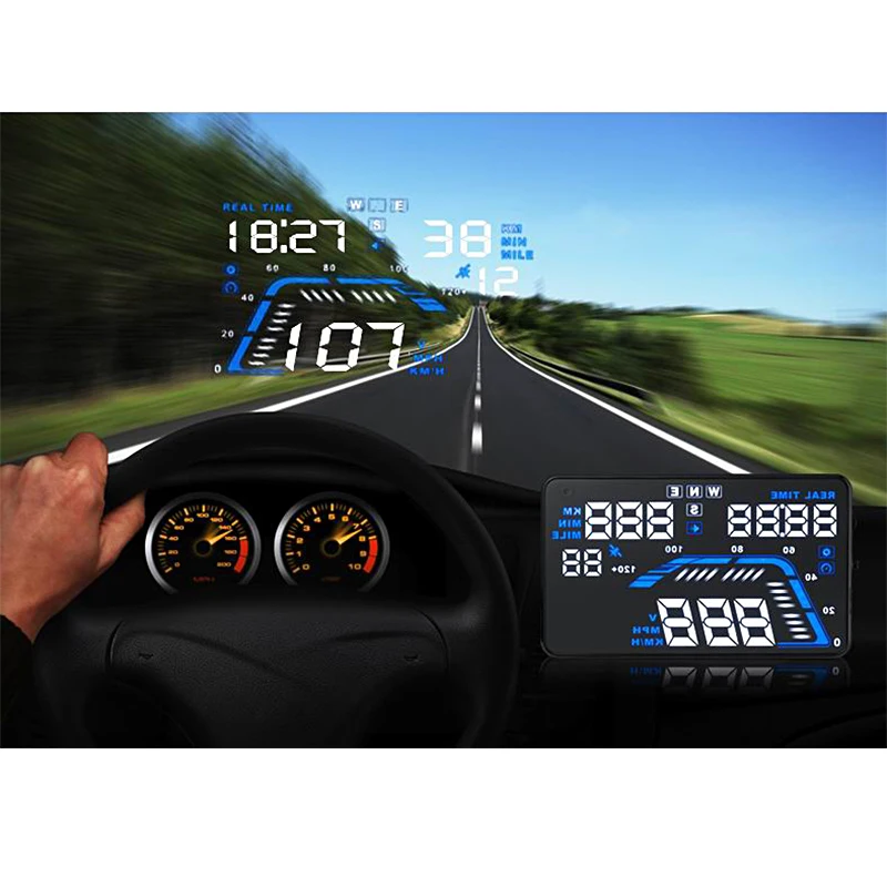 

Hot Car HUD Head Up Display Q7 Car-styling Overspeed Alarm GPS Speedometer KM/h MPH Digital Auto Driving Direction Distance