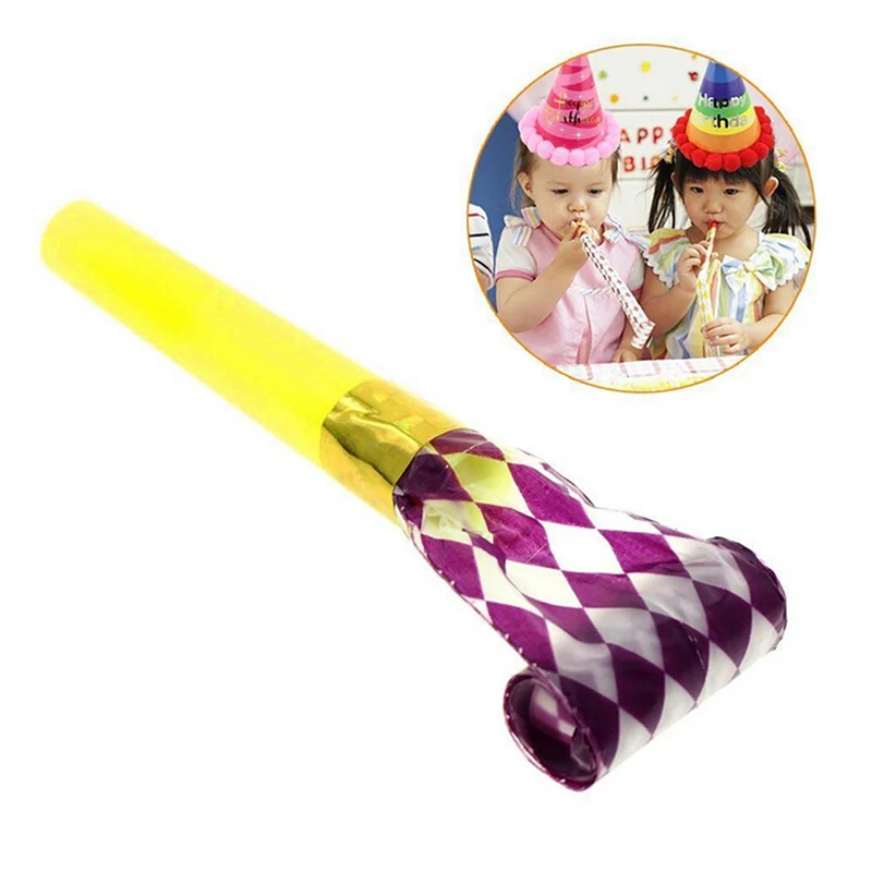 

10PCS Small Multi Color Party Blowouts Whistles Kids Birthday Party Favors Decoration Supplies Noicemaker Goody Bags Pinata