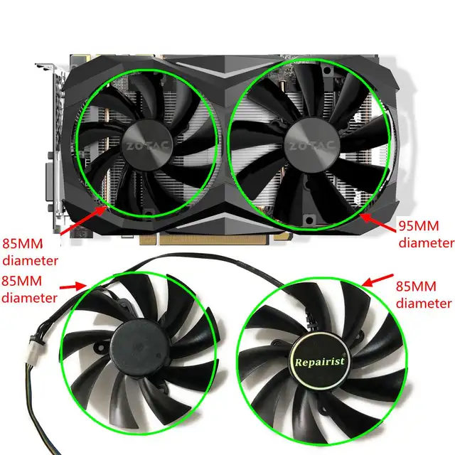 US $17 99 40% OFF|GTX1070 MINI VGA GPU Cooler 4Pin Graphics card fan For ZOTAC GeForce GTX 1070 Ti Mini Video Card cooling as replacement-in Fans &