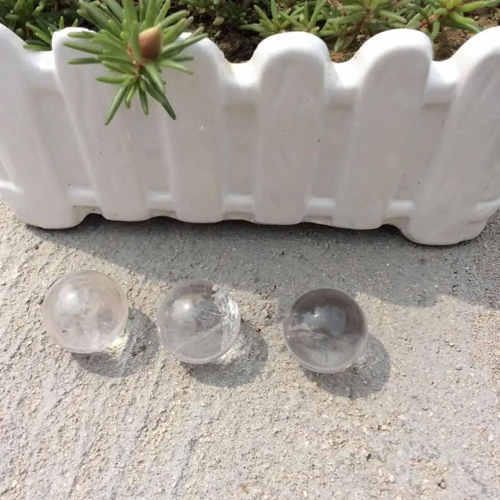 

3pcs superior 100% natural clear rock quartz Crystal gemstone ball unartificial chakra Healing stone as home supplies