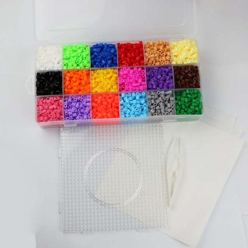 18 Colors about 6500pcs 5mm Hama Beads Perler Beads plus Pegboard set