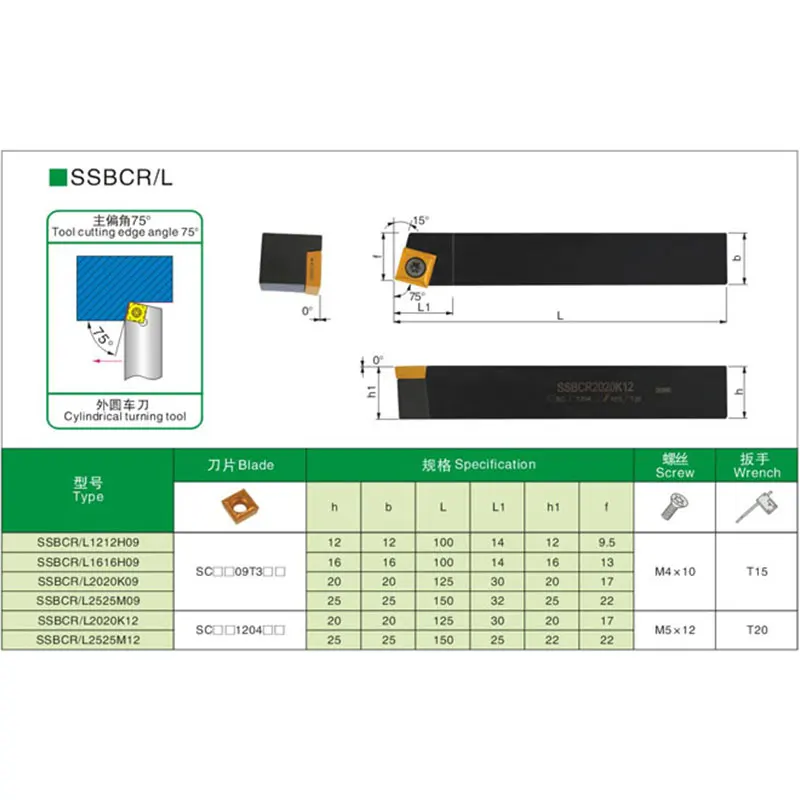 Ssbcr2020k12 металлический токарный станок для резки токарного инструмента