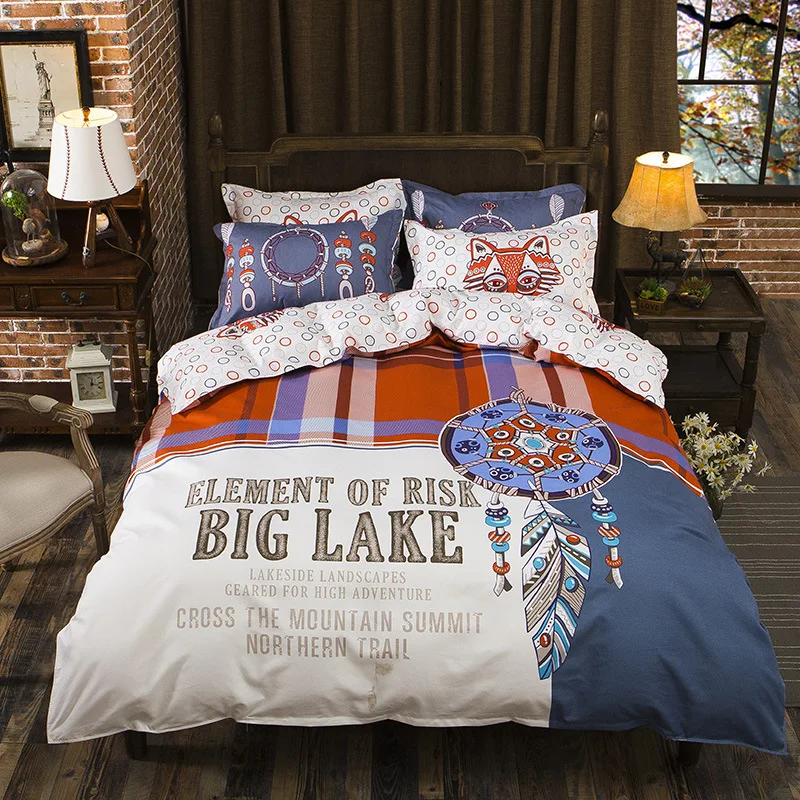 American Big Lake Design Bedding Set Duvet Covers Pillowcases Twin