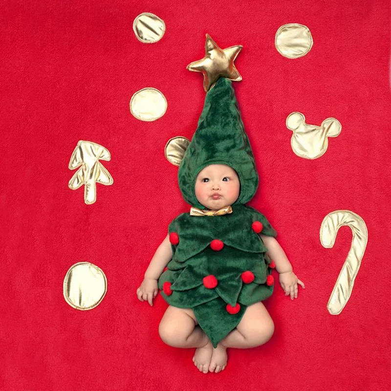 Для маленьких девочек и мальчиков Рождественская шапка Подставки для фотографий для фотосессии фланель Косплэй наряды одежда Tiny Baby fotografia реквизит 3-6