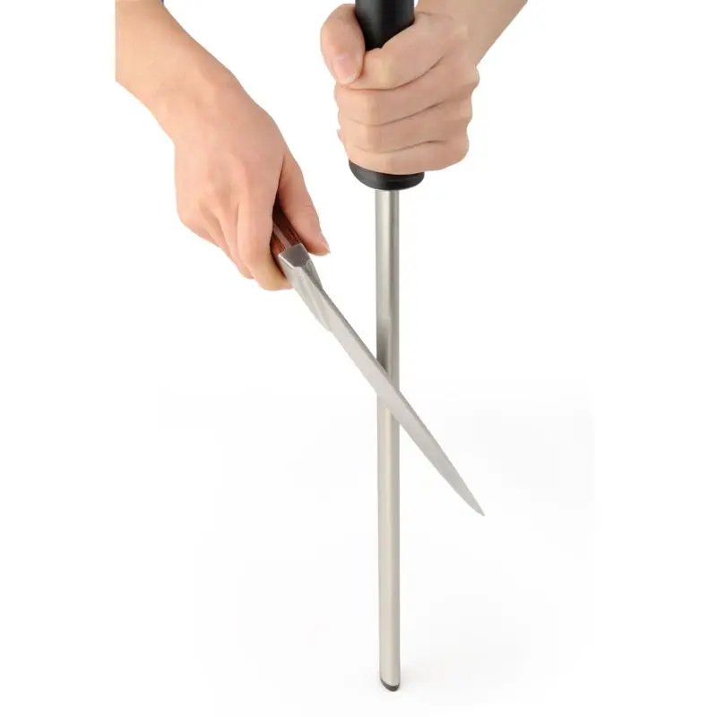 DMD Diamond Knife Sharpener Rod Steel Oval Sharpening Stick ABS Handle