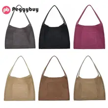 Однотонные сумки на плечо женские большие сумки с ручкой сверху холщовые сумки