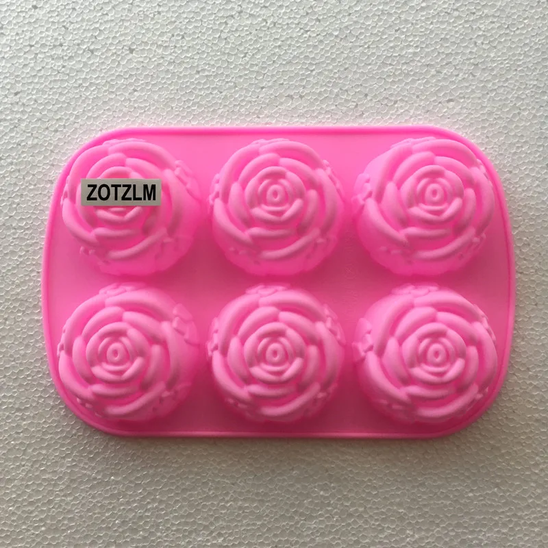 

1 Piece 6 Roses Flowers Silicone Cake Mold Biscuit Candy Soap Mould Cream Cookie Fondant Molds Baking Tools Kitchenware GJD001