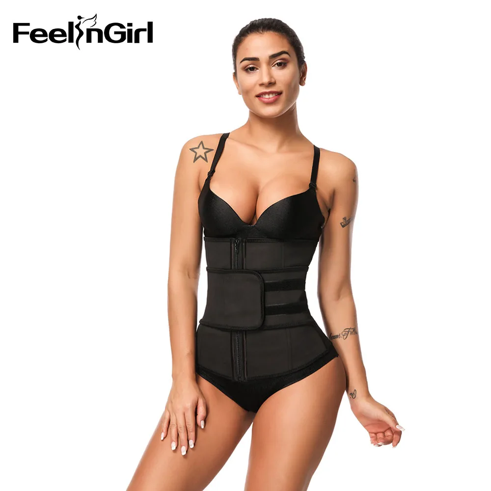

FeelinGirl Latex Women Waist Trainer Firm Plus Size Body Shaper Belly Band Control Waist Corset Slimming Belt Women Underwear -E