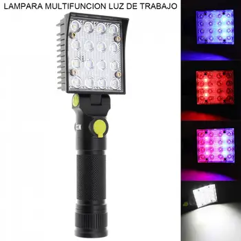 

16 COB LEDs Flashlights Car Repair Working Lamp 18650 USB Torch Built-in Magnet Hook Camping Lantern Support 90 Degree Rotation
