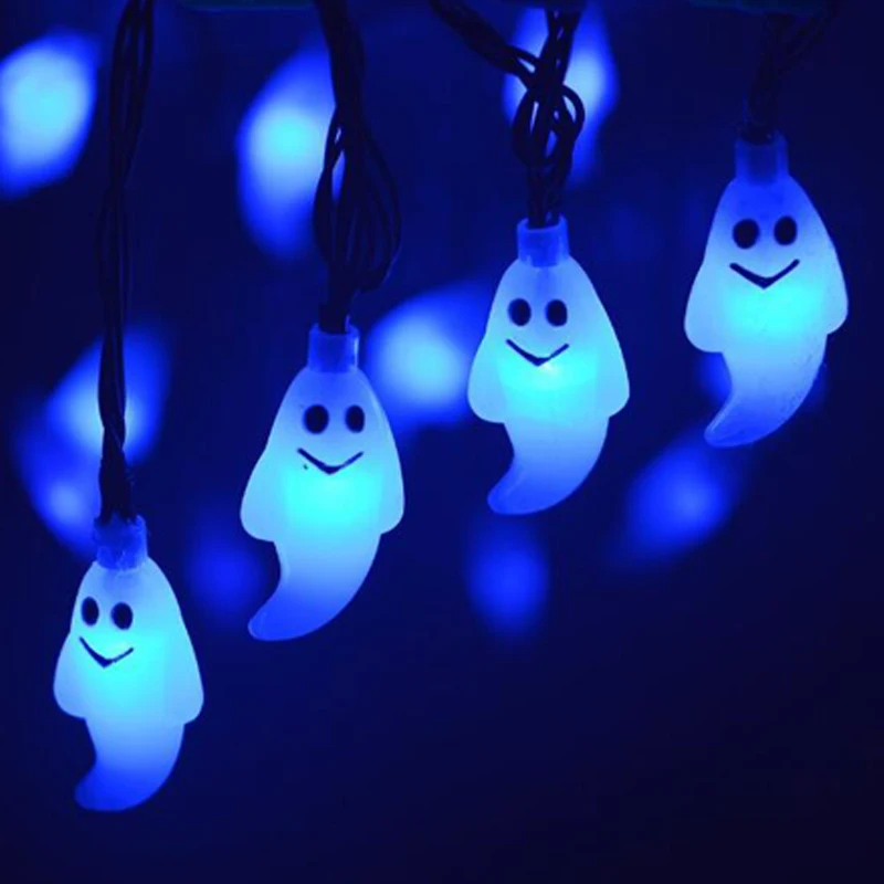 Garland 30 Led Solar Power Halloween Ghost String Light For Halloween Party Decor Halloween String Lights Curtain Led Lights (15)