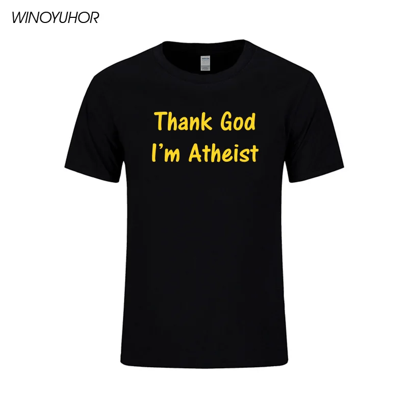 Забавная Мужская футболка с надписью Thank God I'm An Atheist принтом науки религия Atheism