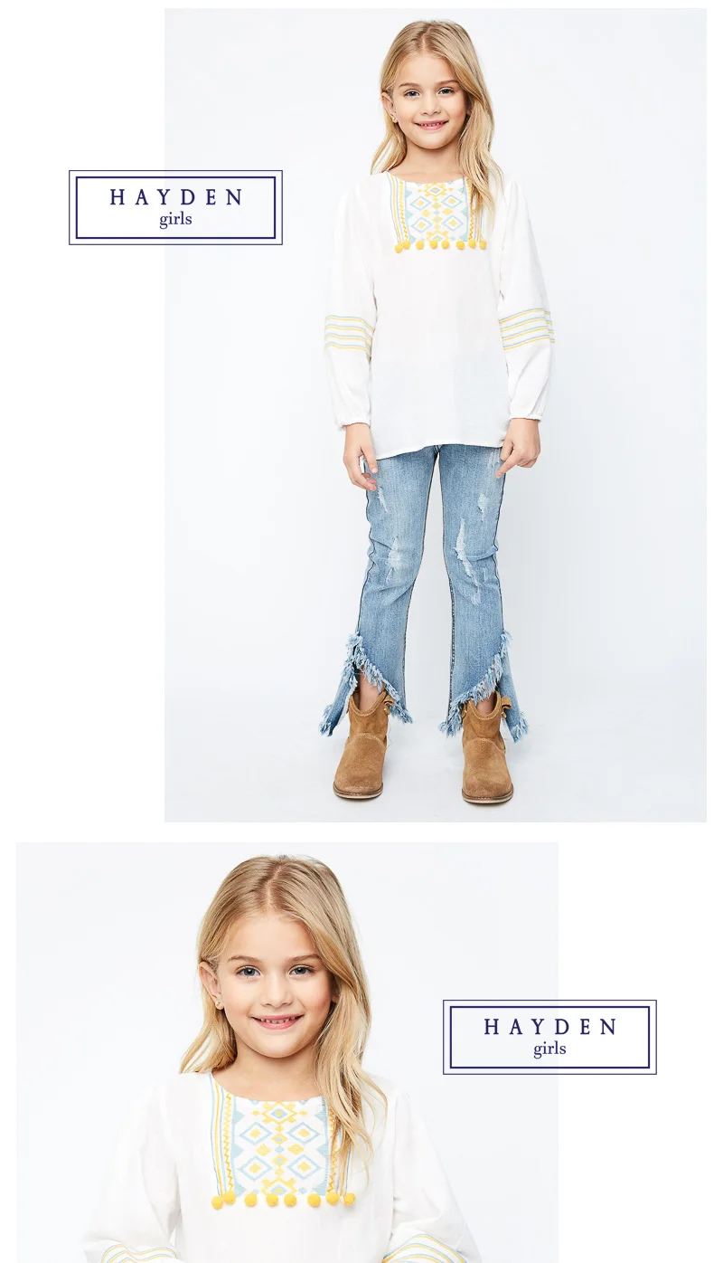 pom pom blouse girl G3898-3