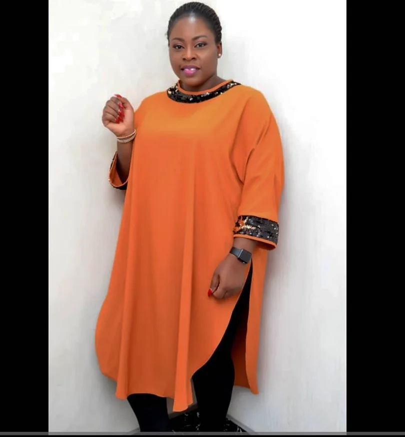 

African Dresses For Women Sequined Africa Clothing Muslim Midi Dress High Quality Length Fashion African Dress For Lady