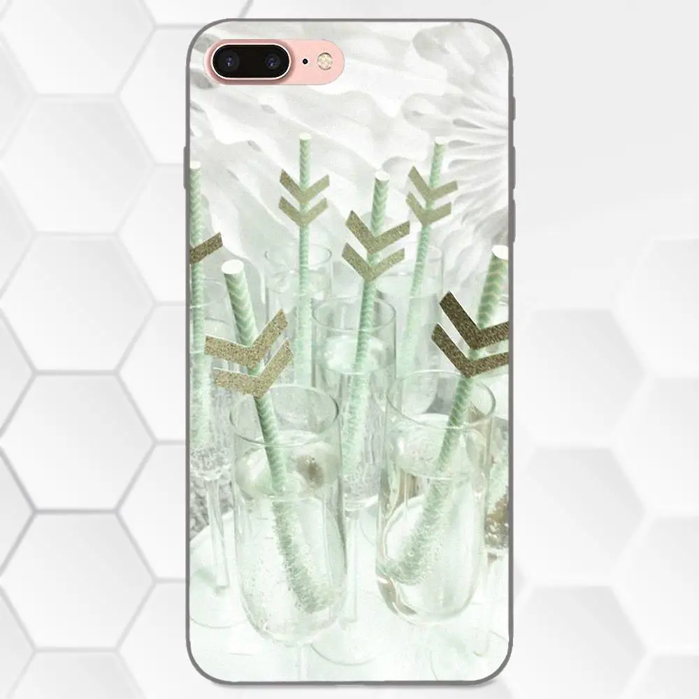 Мягкий чехол из ТПУ для Apple iPhone 4 4S 5 5S SE 6 6S 7 8 Plus X XS Max XR Water Mint Chevron Arrow|Бамперы| |