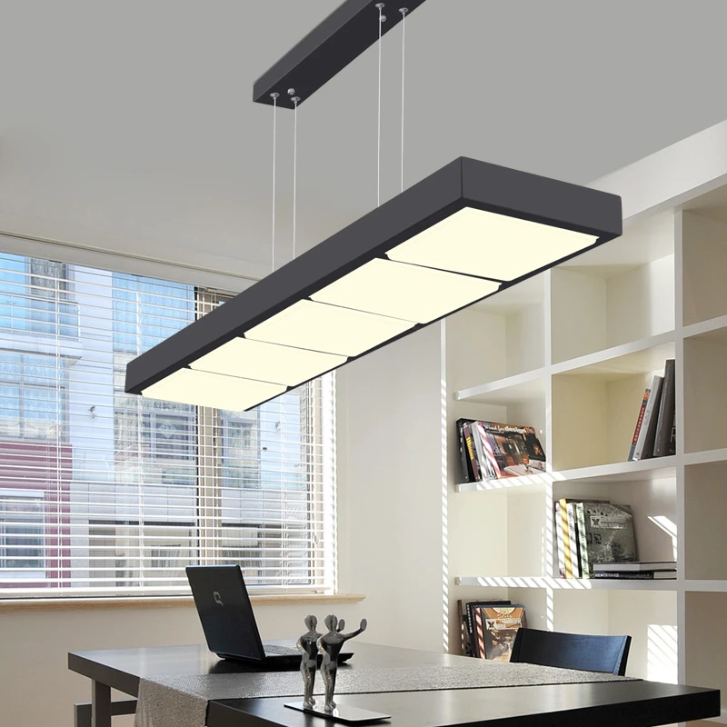 Lámparas LED colgantes para el hogar, accesorios de iluminación, lámparas rectangulares para oficina, color blanco negro|black lamp| lamparas colganteslight AliExpress