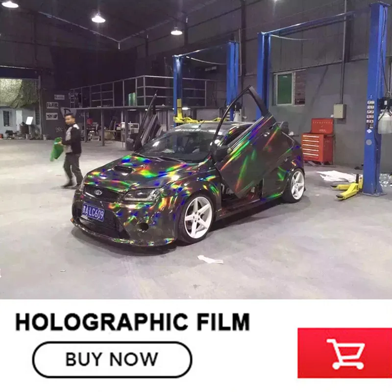 

Various Colors Holographic Chrome Vinyl Wrap Film Silver / Black & Red / Gold For Hologram Car Body Wrap Foil Wholesale price