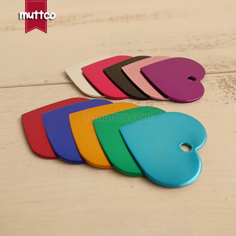 

10pcs/lot simple Custom craved pet id tag Personalized name mobile number cat tag heart love dog id tag 10 colors DIT-022