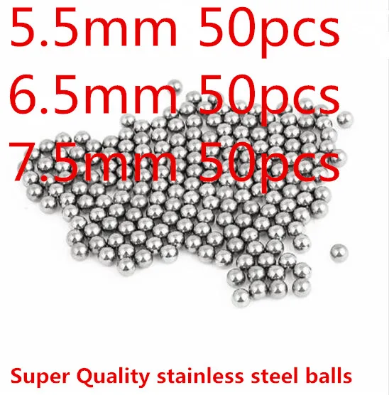 

50pcs/Lot Steel Balls 5.5mm 6.5mm 7.5mm Slingshot Ammo Stainless Steel Slingshot Ball Catapult Slingshot Hitting Ammo Steel Ball