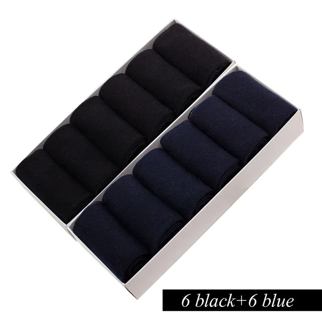 12 Pairs/Lot Plus Size Men's Cotton Socks Business Men Deodorant Crew Socks Breathable Male Solid Color US size(7-11.5) EU 39-48 LS-004
