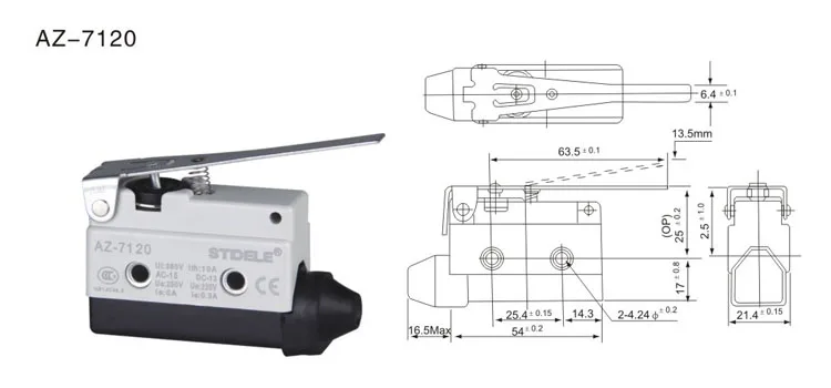 STDELE микропереключатель AZ-7141. AZ-7110.AZ-7121.AZ-7311.AZ-7100.AZ-7166.AZ-7124small горизонтального хода переключатель концевой выключатель сброс