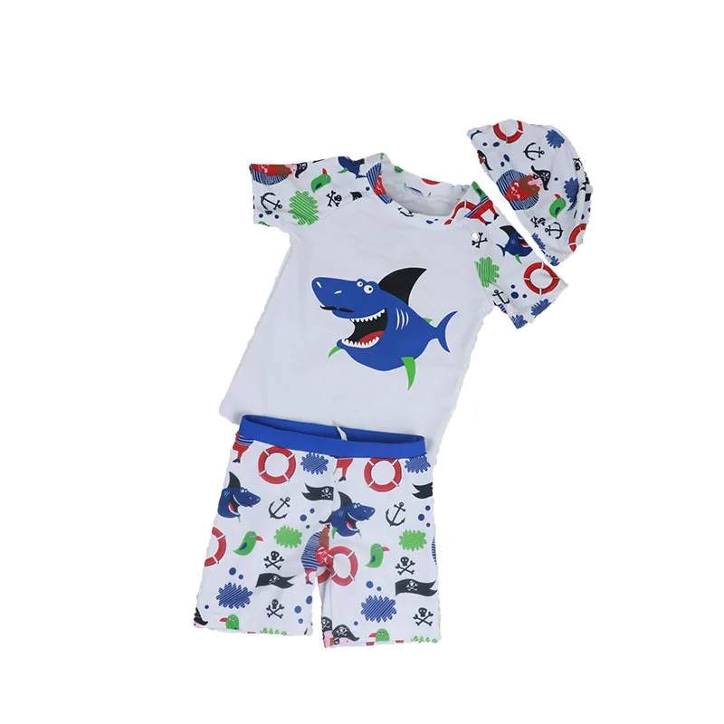

Children Swimwear Boys Swimsuit Infant Baby Surf Swimsuit With Swimming Cap Cartoon Shark Swimsuit For Kids Boys Swim Trunk