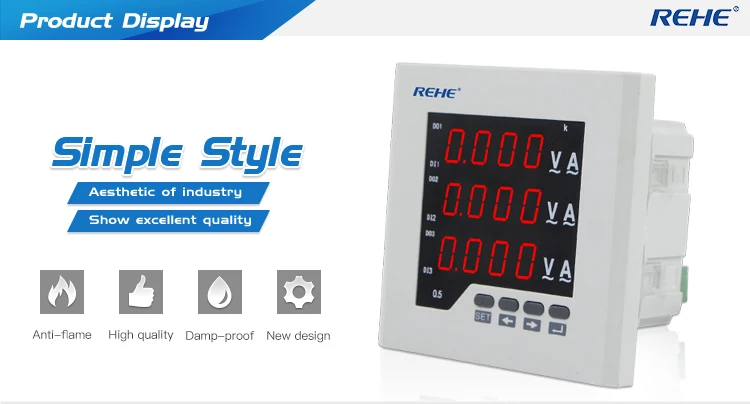 REHE RH-3UIF23 120*120 мм трехфазный цифровой комбинированный светодиодный измеритель