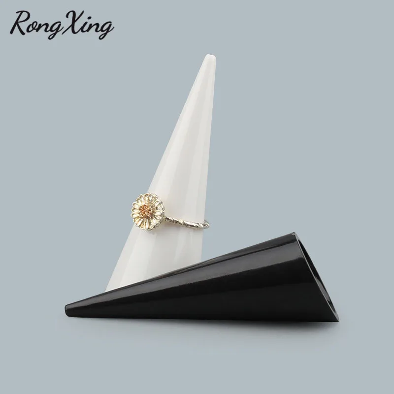 RongXing прозрачная/черная/белая акриловая подставка кольцо конус для пальцев