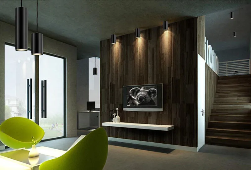 Contemporary Black Cylinder Aluminum 9W LED Ceiling Lights Exhibition Office Dome Light Commercial Light4