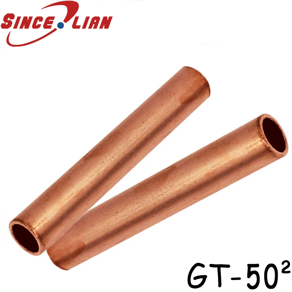 10PCS 50mm2 Wire Electrical Copper Connecting Terminal Cable Lug GT 50