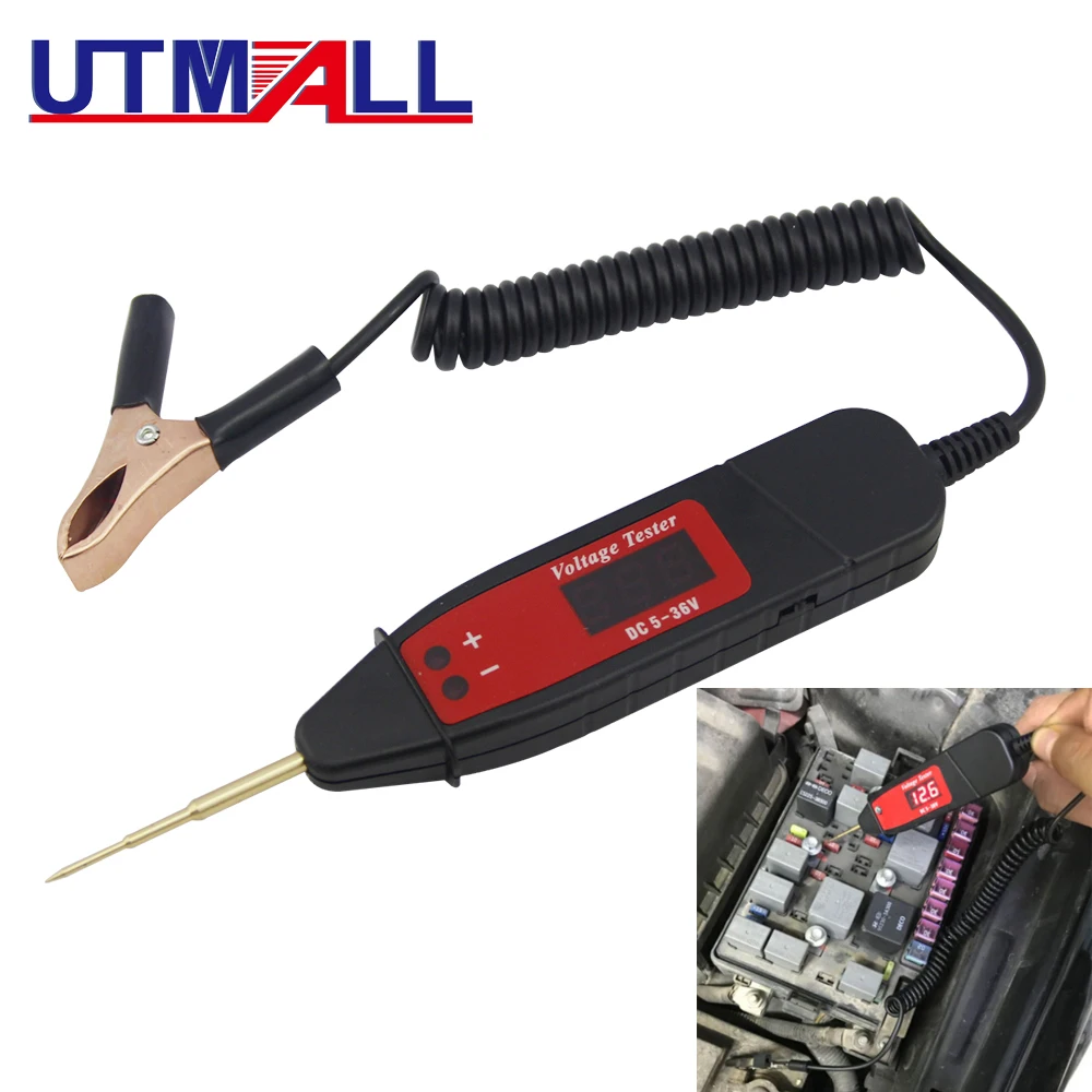 

Universal DC 5-36V Automotive LCD Digital Circuit Tester Voltage Meter Pen Car Truck Circuit Scanner Power Probe Diagnostic Tool