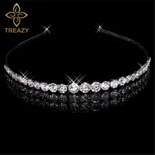 TREAZY элегантные свадебные аксессуары для волос для женщин ободки для волос свадебный венец со стразами тиара Свадебные украшения для волос аксессуары