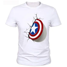 Капитан Америка 3D щит футболка Новая мужская крутая оригинальность популярная рубашка бренд хорошее качество удобные футболки топы