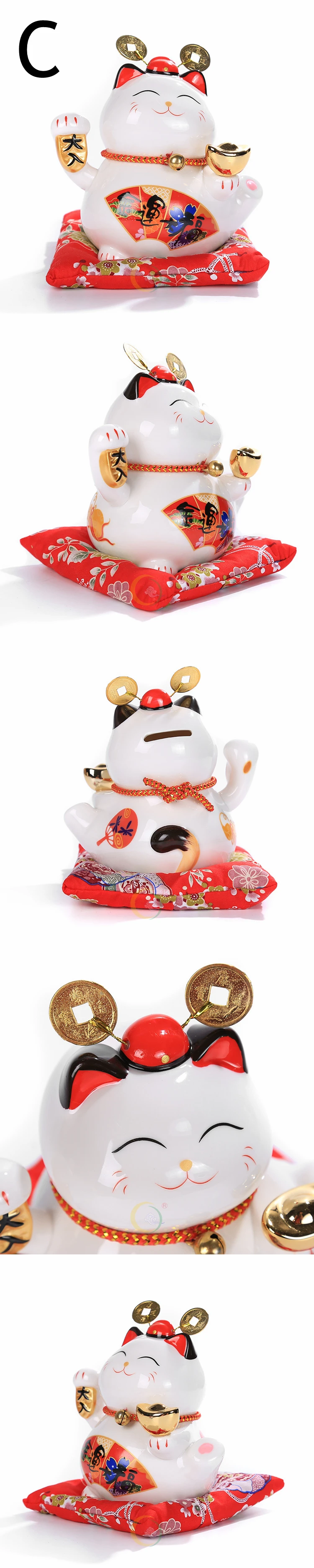 6 дюймов Maneki Neko керамика Lucky Cat домашний декор фарфоровые украшения милые Фортуны кошка копилка фэншуй ремесла